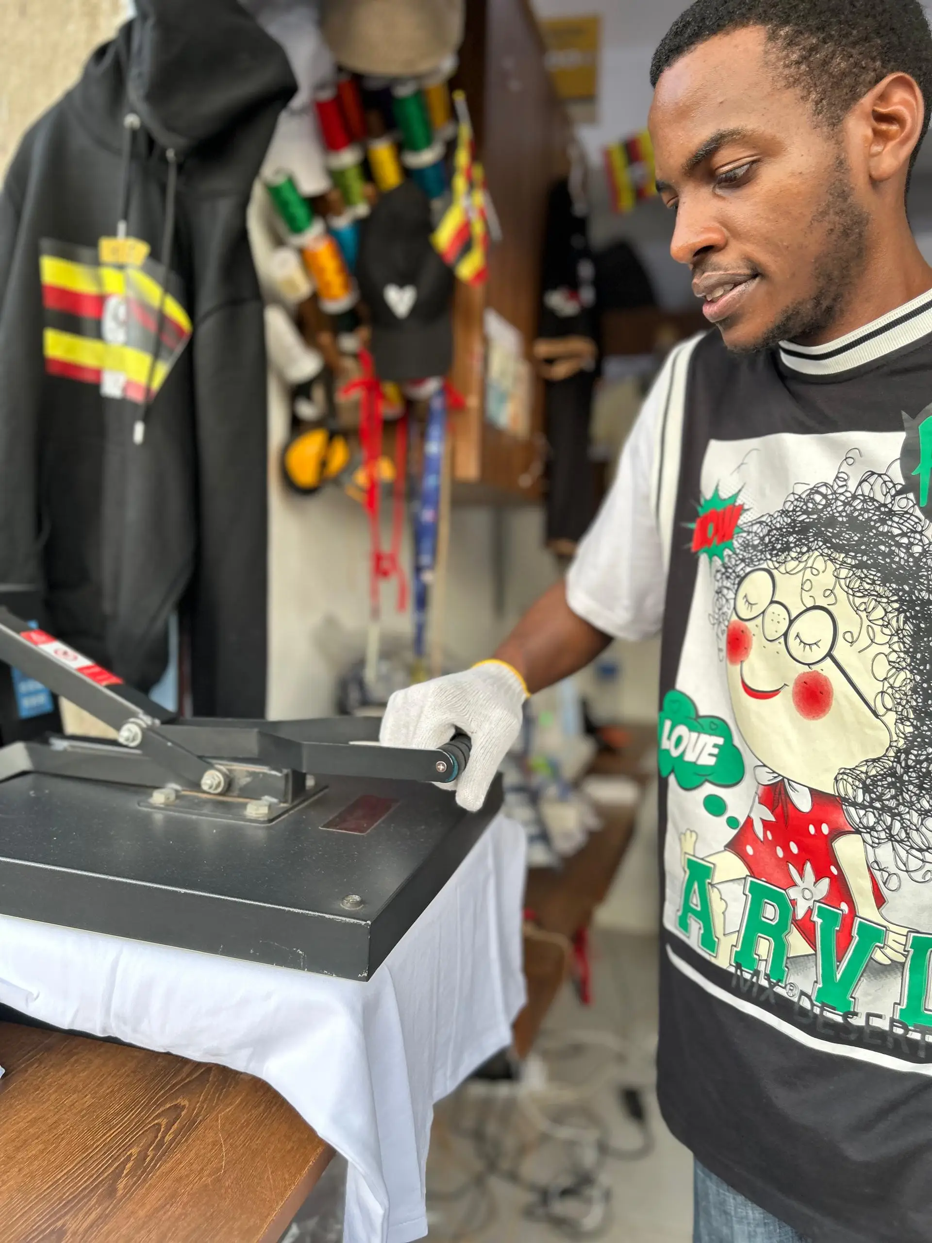 Custom apparel service in Kampala